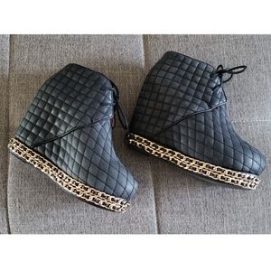 Jeffrey Campbell Alexis Quilted Leather Wedge